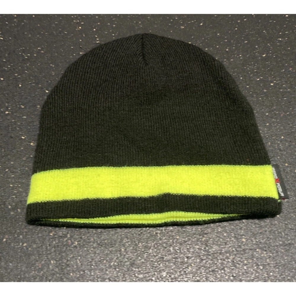 Zero Xposur Beanie Adult One Size Black Green 100% Acrylic Ski Snow Winter Hat